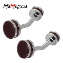 Memolissa Luxury Cufflinks For Mens And Women Dark Red Enamel Round Fashion Brand Cuff Botton High Quality Copper Cuff links 2024 - buy cheap