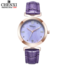 CHENXI-Reloj de cuarzo a la moda para mujer, pulsera de cuero táctil, informal, color oro rosa, xfcs, 2021 2024 - compra barato