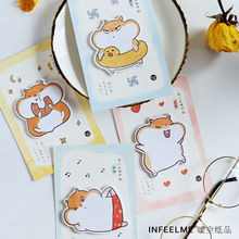 30 Sheets/pad Cute Hamster Sticky Notes Animal Page Flags Index Tabs Memo Pads Marker Self-stick Notes Cute Bookmark 2024 - buy cheap