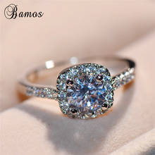Bamos Dainty Finger Ring Promise Wedding Rings Silver Color CZ Couple Rings For Women Men Crystal Jewelry Gift 2024 - buy cheap