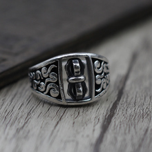 Кольцо из 100% серебра 925 пробы в тибетском стиле, буддистская Ваджра из настоящего серебра, вращающееся кольцо на удачу 2024 - купить недорого