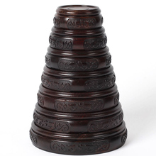 4.5-10.5cm Diameter Ebony Double Dragon Carved Base Rosewood Craftwork Solid Wood Base Vase Teapot Antique Jade Black 2024 - buy cheap