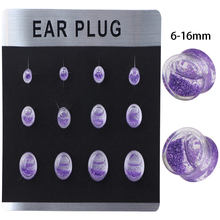 TIANCIFBYJS Double Flare Ear Plugs Tunnels Gauge Acrylic UV Earring Lobe Stretcher Piercing Body Jewelry Expander Gauges 5 cards 2024 - buy cheap