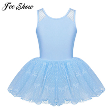 Summer Kids Girls Ballet Dress Girls Dance Clothing Kids Sleeveless Floral Lace Back Ballet Dance Gymnastics Leotard Tutu Dress 2024 - buy cheap