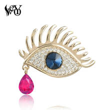 VEYO Classic Crystal Tear Drop Brooches for Woman Rhinestone Eye Pin Fashion Brooch 2024 - buy cheap
