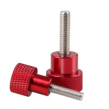 2Pcs M4 Aluminum alloy handle screws Stainless steel Bolts high knurled head knob screw "Red" 6-30mm Long Head D12x12mm 2024 - buy cheap