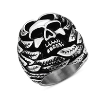 new Male ring 316L Stainless Steel Skull ring top quality products Man's Vampire Fashion Rock Punk Jewelry Christmas Gift 2024 - buy cheap