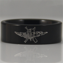 Free Shipping USA UK Canada Russia Brazil Hot Sales 8MM Black Pipe Marine Force Recon Military Design Tungsten Comfort Fit Ring 2024 - buy cheap