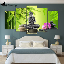 ArtSailing-pintura en HD de Buda Zen para decoración del hogar, lienzo de Arte Moderno, póster, imágenes de pared para sala de estar y UP-2343C, 5 paneles 2024 - compra barato