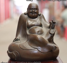 Estátua do budismo maitreya em bronze, buda sentado, sorriso feliz, estátua do buda maitreya 2024 - compre barato