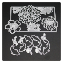 YINISE Metal Cutting Dies For Scrapbooking Stencils Fish Floral Cover DIY PAPER Album Cards Decoration Embossing Folder Die Cut 2024 - buy cheap
