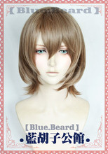 Vista 5 goro akechi peruca cosplay unissex, peruca castanha de anime resistente ao calor sintética + touca + track 2024 - compre barato