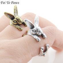 Кольцо для мужчин Fei Ye Paws, кольцо в стиле бохо с античным Кроликом, кольцо среднего пальца с милым зайчиком, кольцо для большой пары Anel, кольцо для свадьбы с животным, Прямая поставка 2024 - купить недорого