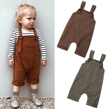 Newborn Baby Boys Girls Solid Dungarees Bib Pants Infant Romper Jumpsuit Overalls Outfits 2019 Toddler New Fashion Baby Clothes 2024 - buy cheap