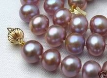 Бесплатная доставка >>>>> 8-9 мм фиолетовое ожерелье с искусственным жемчугом Akoya + серьги 17 дюймов UHE1197 2024 - купить недорого