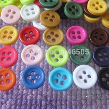 200pcs/lot 4-Holes  9mm Random Mixed Candy Color Buttons Resin Painting Sewing Buttons Flatback Scrapbook Appliques 2024 - buy cheap