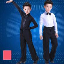 Meninos trajes de dança latina profissional camisa calças para crianças competição mostra salsa dança de salão roupas vestir roupas 2024 - compre barato