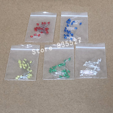 100pcs/lot 3MM LED in the color Kit Mixed 5 Color : White / emerald Green / Red / Blue / Yellow  LED light emitting diode DIP F3 2024 - buy cheap