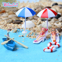 Summer Beach Chair Model lounger Model Miniature Figurines Fairy home Garden Wedding Doll Decoration Girl toy gift resin craft 2024 - buy cheap