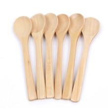 6PCS Wooden Soup Spoon Kitchen Cooking Teaspoons Condiment Utensil Coffee Scoops Kid Ice Cream Sugar Spoon Tableware Tool 2024 - buy cheap