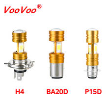 VooVoo Led H4 6500K 12V LED Motorcycle Motorbike Headlights with Lens BA20D P15D Bike Fog Lamp Bulb Light Moped Scooter Lighting 2024 - buy cheap