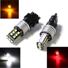 2pcs White/Amber/Red Auto LED DRL Light Backup Tail Lamp T25 3157 3156 PY27/7W Turn Signal Light 15smd 2835 2024 - buy cheap