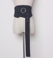 Women's runway fashion vintage striped faric Cummerbunds female Dress Corsets Waistband Belts decoration wide belt R1459 2024 - buy cheap
