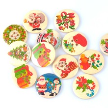 10 pçs mix botões de madeira natal artesanal scrapbooking artesanato acessórios de costura 40mm mt1638 2024 - compre barato