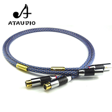 Посеребренный кабель ATAUDIO Hifi XLR, высококачественный двойной экранирующий кабель 2 XLR «папа» в 2 XLR «мама» 2024 - купить недорого