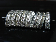 20 Silver Colour Crystal Rhinestone 3-hole Spacer Bar Bracelet 2024 - buy cheap