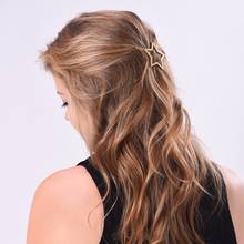European Women Fashion Hair Accessories Gold Metal Star Hair Clip Hairpin Simple Girls Hair Barrette 2024 - buy cheap