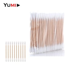 50 Bags Cleaning The Ears Wooden Cotton Swabs Cosmetic Cotton Buds Ear Head Health Makeup Cosmetics Clean Ear Cotton Stick Swab 2024 - buy cheap