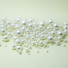 Cuentas de perlas de imitación de Color marfil ABS, cuentas redondas aptas para pulsera de bricolaje, collar, tamaño a elegir 4,6, 8,10, 12,16, 1,16, 8,20mm 2024 - compra barato