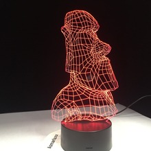Stonehenge-luz de noche LED 3D recargable portátil, lámpara táctil de 7 cambios de color para el hogar, lámparas de mesa de regalo 2024 - compra barato