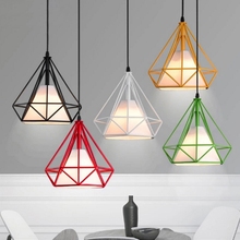 Modern cage pendant light iron minimalist retro Scandinavian loft pyramid pendant lamp metal Hanging Lamp E27 Indoor 2024 - buy cheap