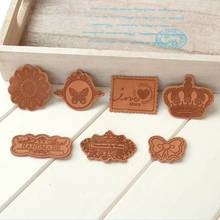 21PCS Assorted 7 design Zakka DIY Embossed Handmade PU leather labels/patches for Tailor Craft Bag purse Free Shipping 2024 - buy cheap