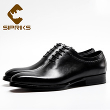 Sipriks-zapatos Oxford de cuero de vaca para hombre, calzado formal de estilo británico, color negro, a la moda, para boda, diseño único, 44 2024 - compra barato