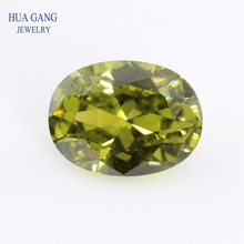 Size 2x3~18x25mm Oval Shape Cut 5A Peridot CZ Stone Synthetic Gems Cubic Zirconia For Jewelry Wholesale Free Shipping 2024 - buy cheap