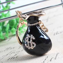 Black Purse Bag Wallet Fashion Crystal Charm Purse Handbag Car Key Keyring Keychain Party Wedding Birthday Gift 2024 - buy cheap