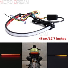 45cm LED Switchback Flexible DRL Light Strip Tube Taillights Amber Sequential Flowing Turn Signal Flashers Universal Motorcycle 2024 - buy cheap