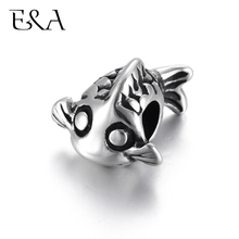 Stainless Steel Beads Clownfish 5mm Hole Blacken Metal European Bead Animal Charm for Chain Bracelet DIY Jewelry Making Supplies 2024 - buy cheap