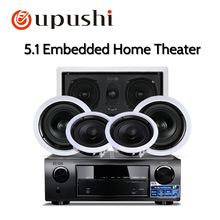 Профессиональная стереосистема Oupushi 5,1 для домашнего кинотеатра, усилитель объемного звука, квадратный потолочный динамик, hifi Качество звука 2024 - купить недорого