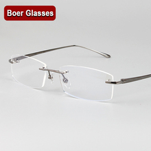 New Arrivals Business Eyewear 100% pure titanium male rimless Eyeglasses frame light weight recipe RXable 6379 size 55-17-140 2024 - buy cheap