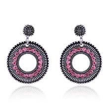 LUBOV Exaggerated Big Circle Women Drop Earrings Multilayer Rhinestone Decoration Piercing Earrings Women Trendy Wedding Jewelry 2024 - buy cheap