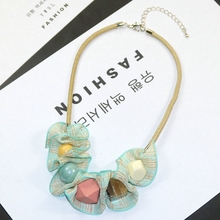 YDGY New Fashionable Temperament Baitao Cotton and Hemp Ribbon Mixed Colored Resin Beads Accessory Necklace Woman Clavicle Chain 2024 - buy cheap