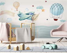 beibehang Custom hand-painted boy children's room bedroom background wallpaper aircraft papel de parede wall papers home decor 2024 - buy cheap
