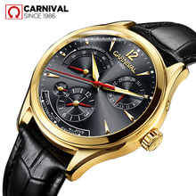 CARNIVAL Brand Men Watch Multifunction Energy display Automatic Watch Men 24hours Calendar Luminous Mechanical Watches 2024 - buy cheap