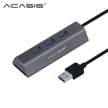 Acasis USB 3.0 Hub Multi USB Hub 3.0 3 Port Card Reader Aluminum High Speed Hub USB 3,0 USB Splitter Adapter TF SD Card#15 2024 - buy cheap