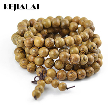 KEJIALAI-pulsera de madera de 108x8mm para hombre, brazalete con cuentas de oración de Wenge, Budista Tibetano, Mala, Buda, regalo de estilo chino 2024 - compra barato