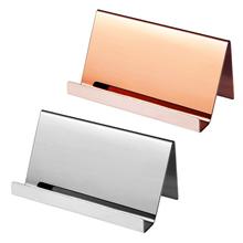 High-End Stainless Steel Business Name Card Holder Display Stand Rack Desktop Table Organizer 2 Colors 2024 - buy cheap